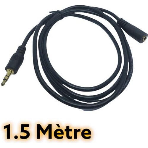 AUX Audio 3.5 mm Stereo Jack Male to 3.5 mm stereo Jack Female 1.5M - 2